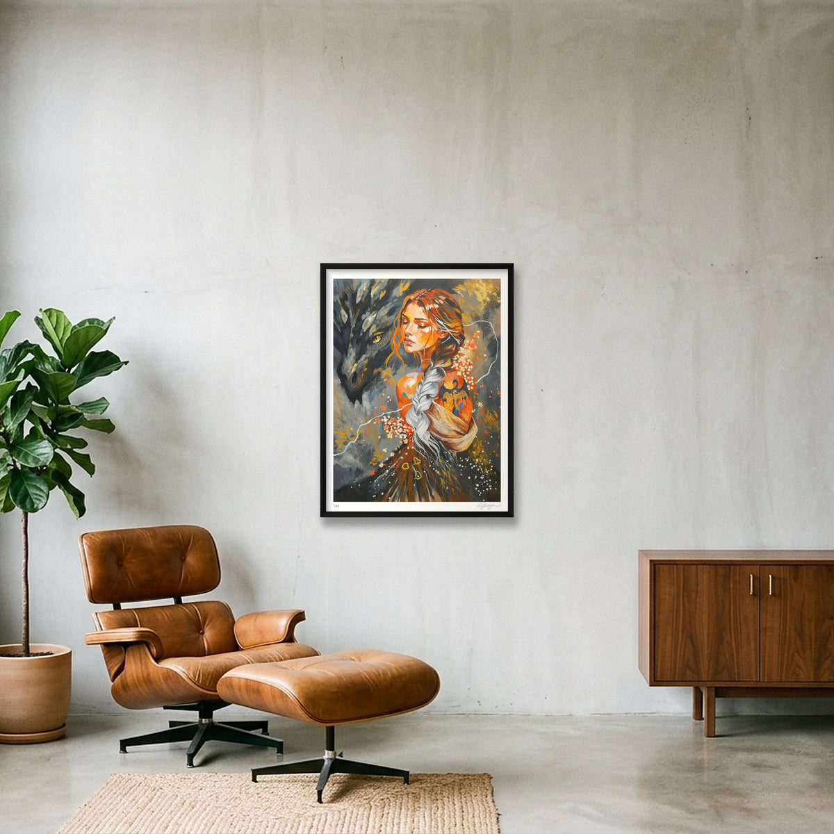 Heart of Lightning — 24×31" Black Frame