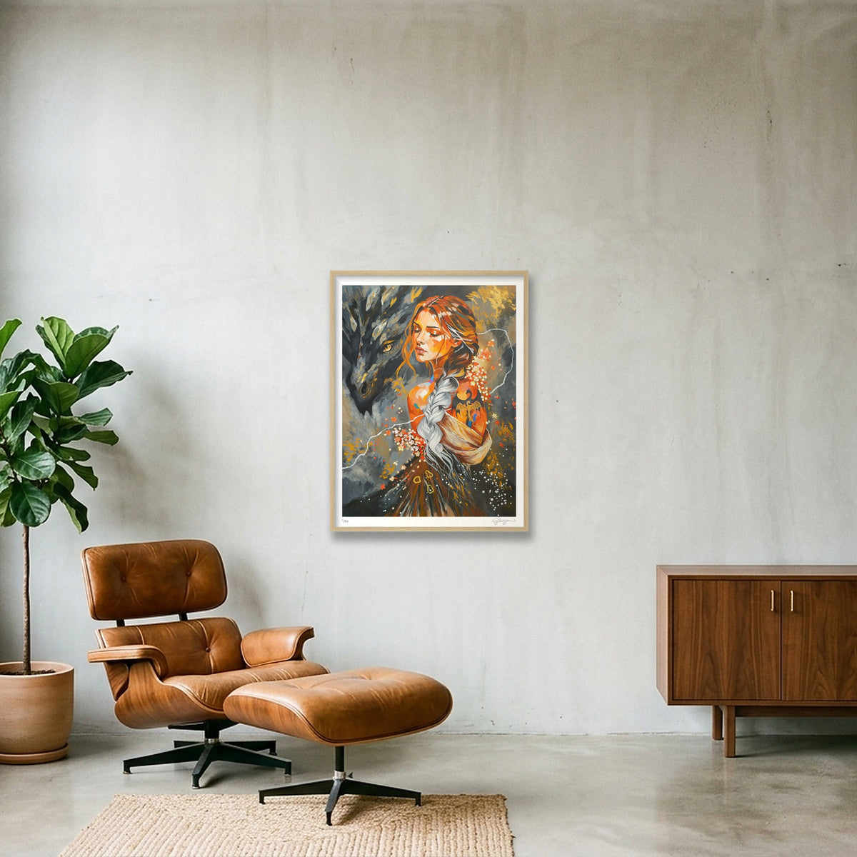 Heart of Lightning — 24×31" Oak Frame